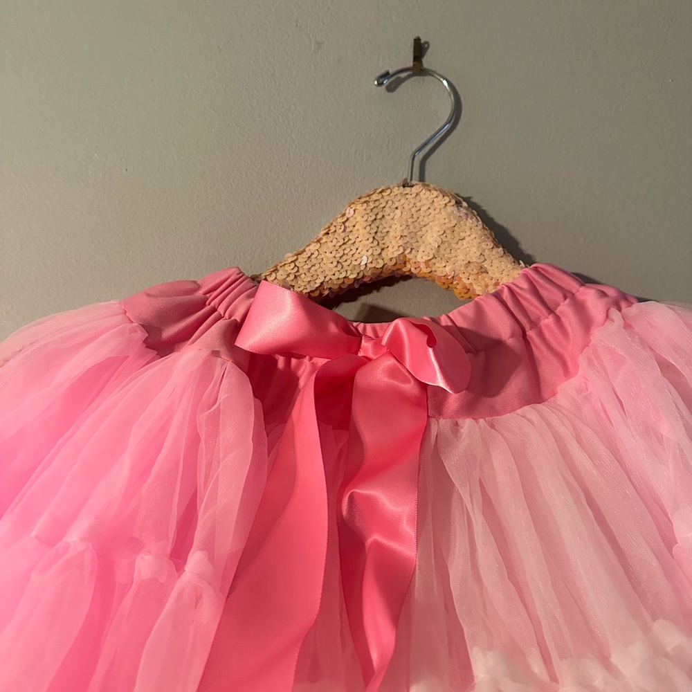 Pink and White Ruffled Tutu Skirt - Picture 4 of 7